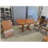 Image 1 : Oak Table 30" x 38" x 59" with (1) 18" Leaf & 2 Chairs