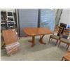 Image 1 : Oak Table 30" x 38" x 59" with (1) 18" Leaf & 2 Chairs