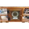 Image 2 : Oak Wall Mount Shelf with Clock 4.5" x 28" x 28" 