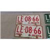 Image 2 : 8 Alberta License Plates;  1965 - 1971, 4 Sets Includes Centennial 1962