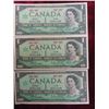 Image 2 : Canada Paper Money Lot ; (3) 1867-1967 Dollars, (3) 1973 Dollars, (3) 1974 2 Dollar