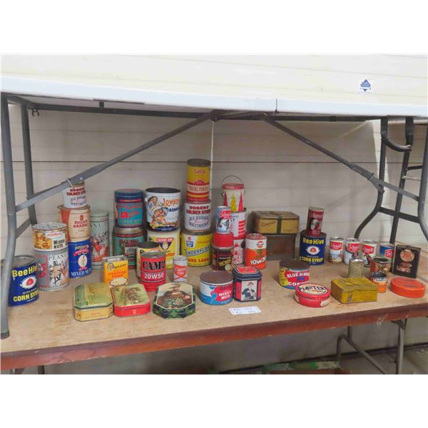 Huge Lot of Vintage Product Tins - Lots of Planters Peanuts 