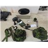 Image 1 : Camo Bags, Beret, Military Mending Bag, Pentax Camera + Flash