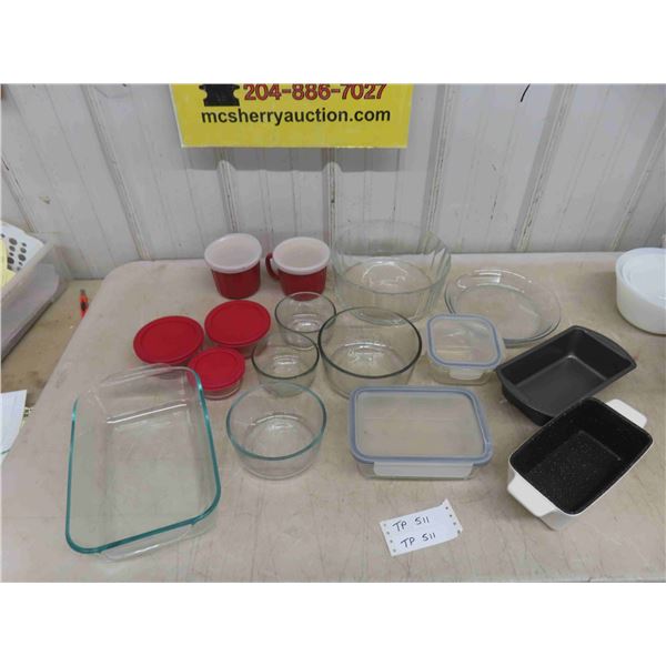 Pyrex + Anchor Serving Ware, 2 Loaf Pans , plus more