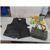 Image 1 : Leather Vest Sz 56, Coach Purse, Back to the 50's Poster