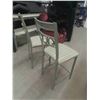 Image 8 : Wrought Iron Table with Glass Top 35" x 42"  & 4 Chairs