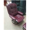 Image 2 : Swivel Chair + Ottoman - Leather / Leather Style