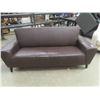 Image 1 : Leather Style Couch 78" Wide