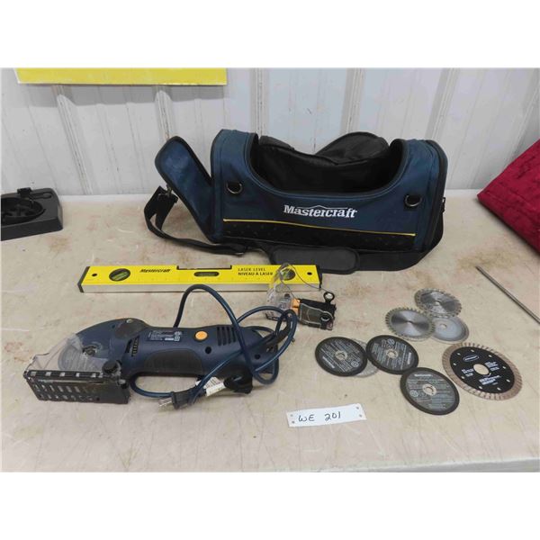 Mastercraft Laser Level + Power Multi Cutter Precision Saw with Extra ...
