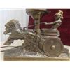 Image 2 : Solid Brass Lamp Horse + Chariot - works 3" x 12" x 13" 