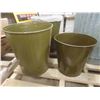 Image 2 : 4 Army Green Metal Waste Paper Containers, Galvanized Garbage Can + 2 Others