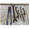 Image 1 : Bolt Cutters, Vintage Super Size Wrenches, Tire Iron, 3 Other Wrenches