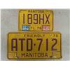 Image 6 : 9 Manitoba + Saskatchewan License Plates