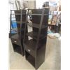 Image 3 : 2 Matching Modern Open Shelf with Drawer - each 15" x 20" x 60" 