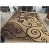 Image 1 : Area Rug 94" x 123" - Shades of brown with black swirl 