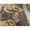 Image 2 : Area Rug 94" x 123" - Shades of brown with black swirl 
