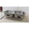 Image 2 : New Double Stainless Steel Kitchen Sink 18" x 32" 