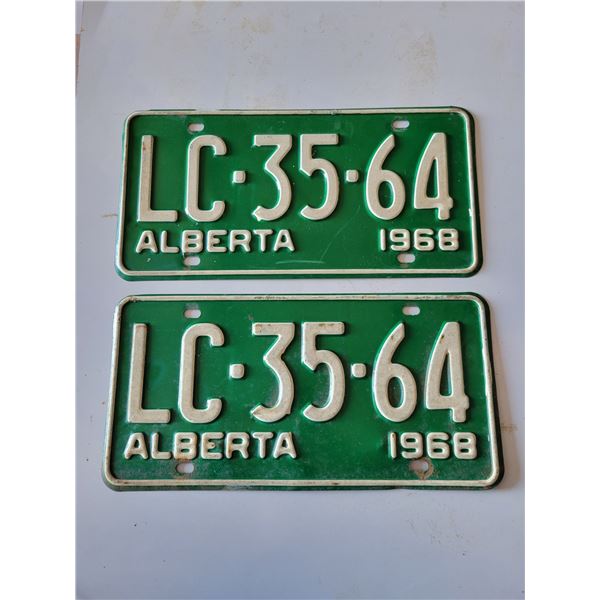 (Lots 12 to 14 are a Group Lot) 2- 1968 License plates