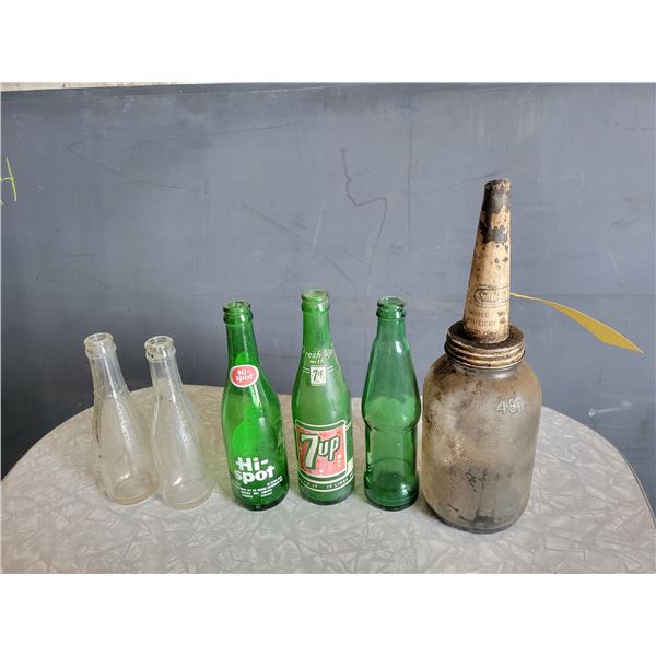 5- pop bottles & oil dispenser