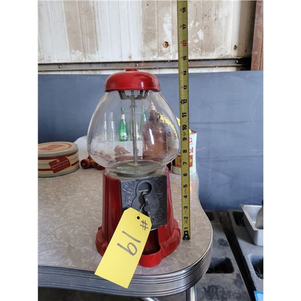Bubble gum machine, approx. 14 1/2" T