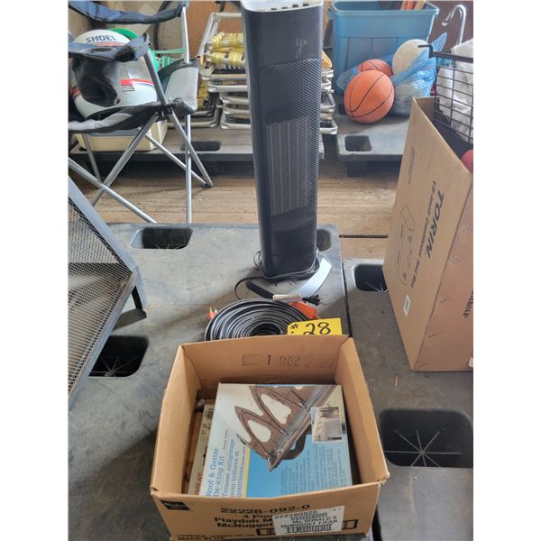 Roof & gutter de-icing kit, ext. cords & upright space heater