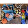 Image 1 : Qty of basketballs, volley balls, baseballs, pucks, baseball bats etc. c/w flash lights