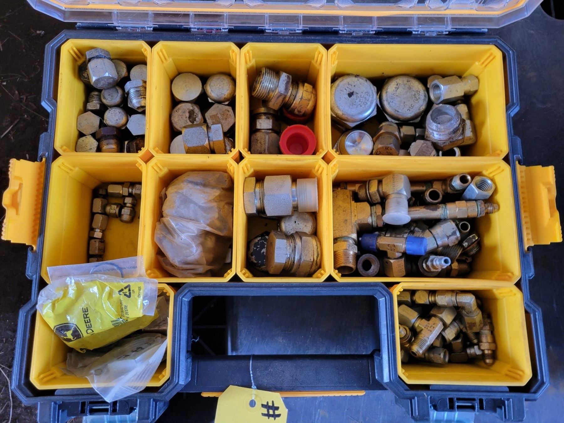 Container Fitting Box (Lots 51 & 52 are a Group Lot) 1- Yellow container of new fittings
