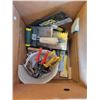 Image 1 : Box of cement trowels, snips & wire brushes
