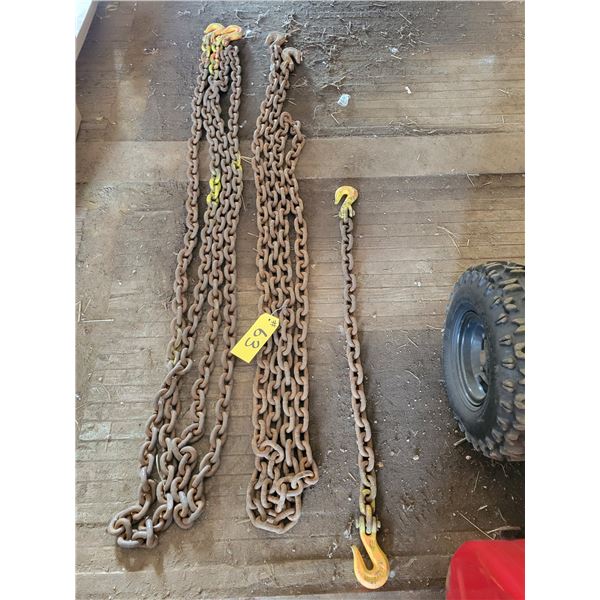 Qty of Chains, 4- heavy, approx. 20 ft, 16 ft & 3 ft