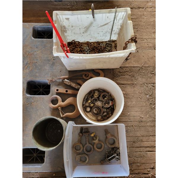 Misc. chain hooks, shackle, boomer, eye hooks, tow hooks etc.