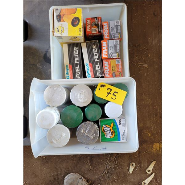 2- Containers of oil & fuel filters