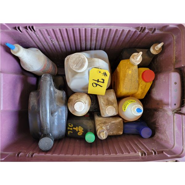 Containers of misc. oils & inject cleaners