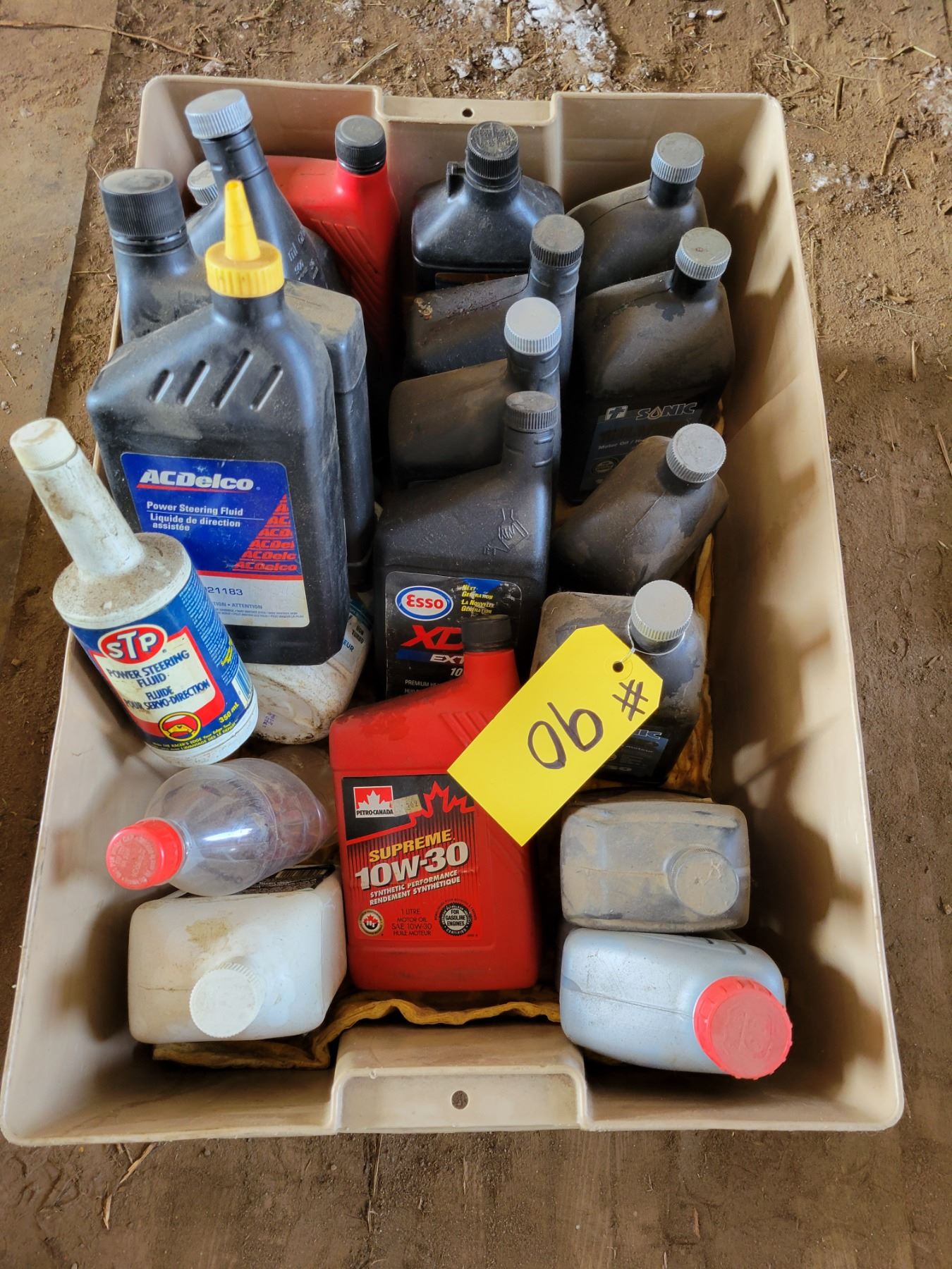 1- Box of various oils in container