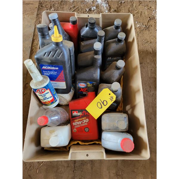 1- Box of various oils in container