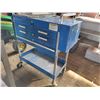 Image 1 : Blue rolling cabinet, 16.5" x 34" c/w key