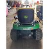 Image 4 : JD LA125, hydro, riding mower, showing 444 hrs, approx. 42" deck c/w new tire tube, oil filters, man