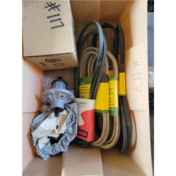 (Lots 115 & 117 are a Group Lot) 5- New JD belts, new deck spindle