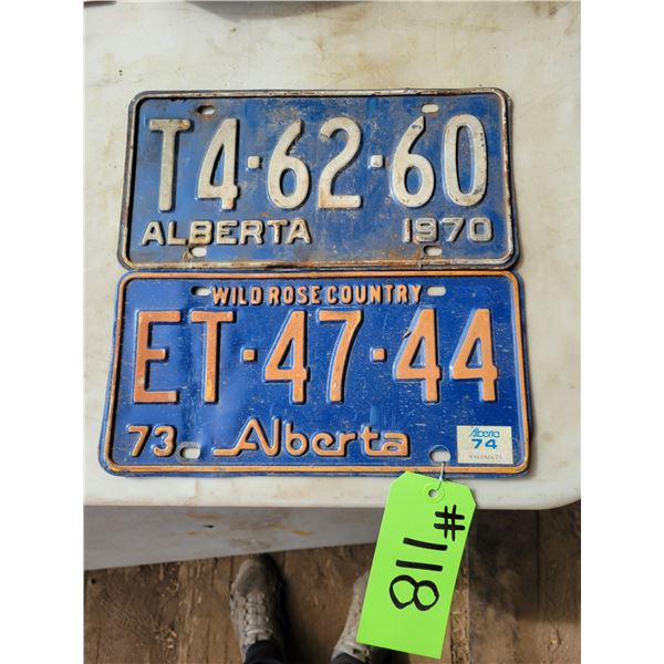 1970 & 1973 License Plates
