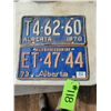 Image 1 : 1970 & 1973 License Plates