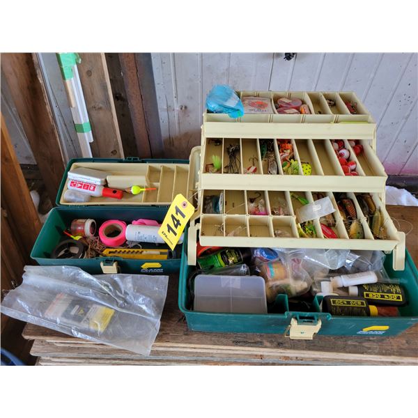 (Lots 140 & 142 are a Group Lot) 2- Fishing tackle boxes c/w contents