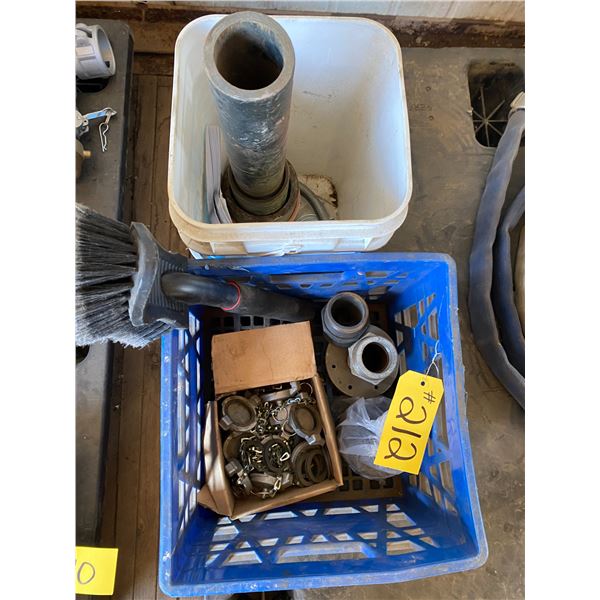(Lots 203A to 215 are a Group Lot) Crate of fittings, hose attach., hose filter
