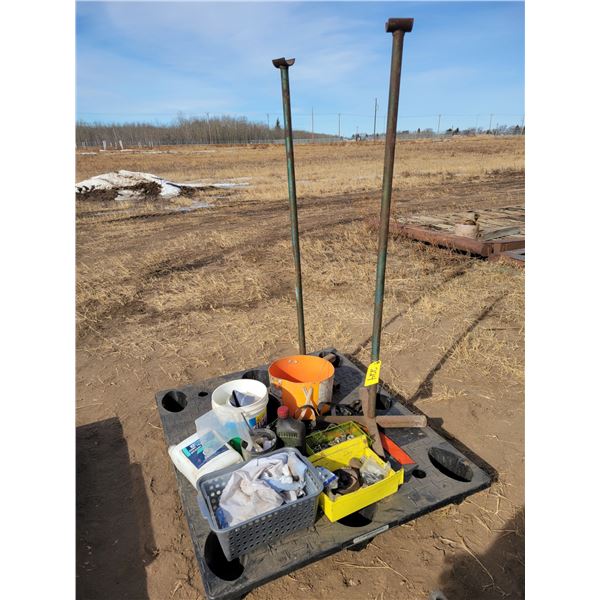 2- Metal stands, misc. steel bolts, tools, etc.