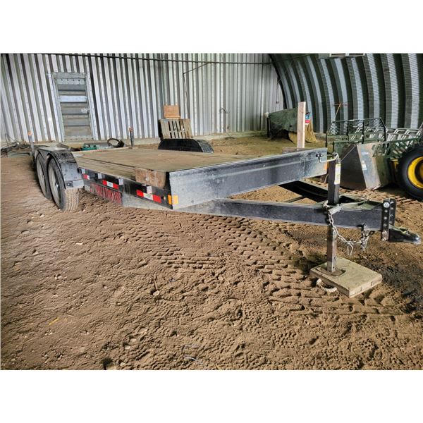 (Lots 244 & 244A are a Group Lot) 2018 Double A 18 ft Flat deck c/w pull out ramps, 2- 7000 lb axle