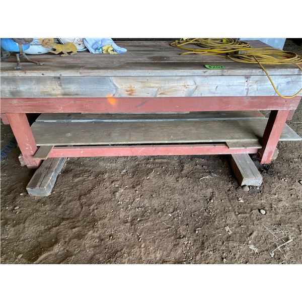 Wood work bench c/w elec. plug & cord