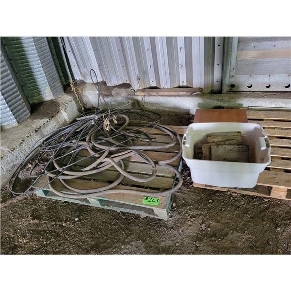 Pallet of hose cord etc.