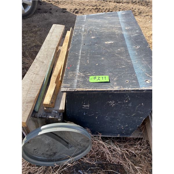Wood box & misc. wood