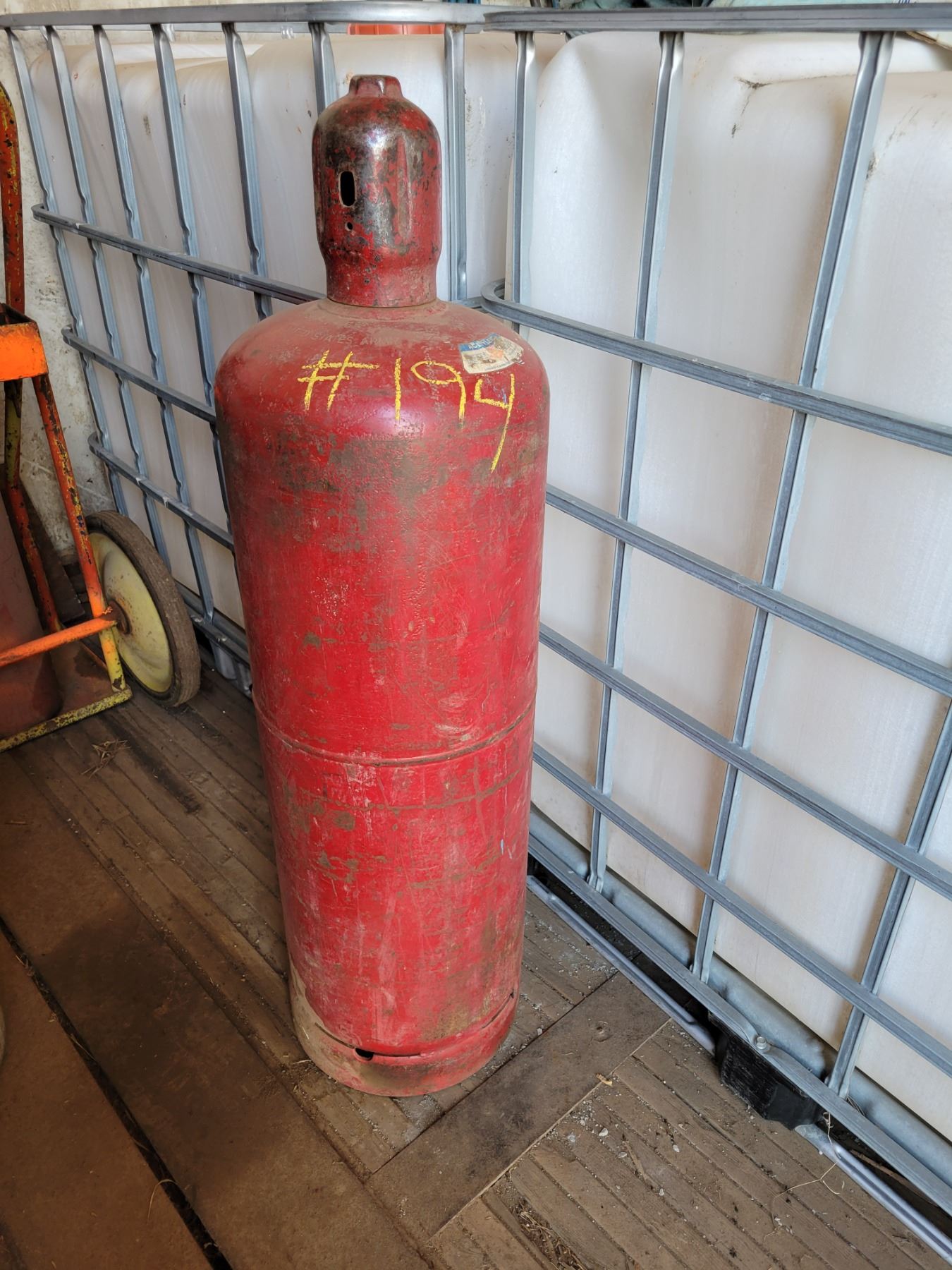 Acetylene tank, appears full