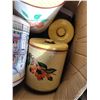 Image 4 : (Lots 236C to 236F are a Group Lot) 2- Boxes of Tins & old canister set