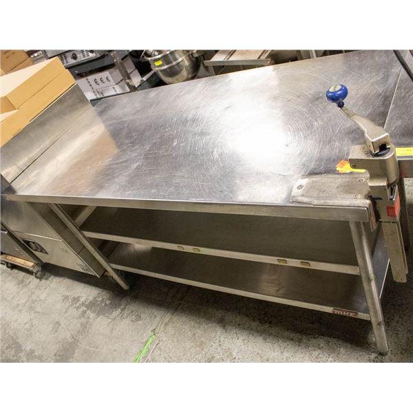 MKE ST STEEL WORK TABLE W/ 2 UNDER SHELVES &