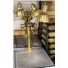 2 BRASS FINISH BUFFET HEAT LAMP CARVING STATIONS;